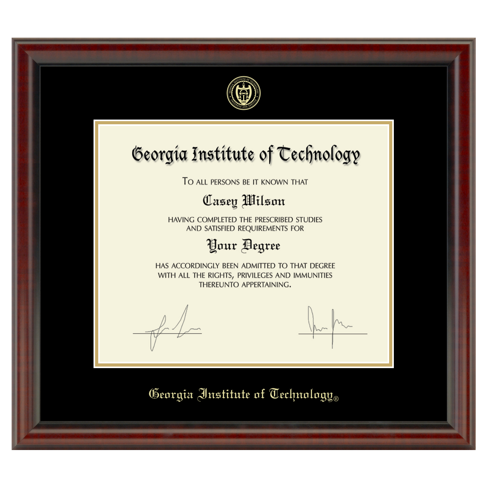 Georgia Tech Diploma Frame - Fidelitas | Graduation Gift